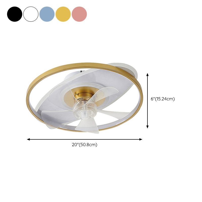 Nordic Style Ceiling Fan Lamp Colorful Ellipse Shape Ceiling Fan Light for Children's Room