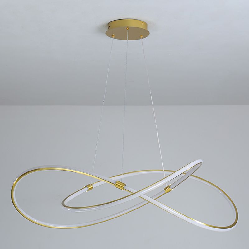 Twisted Suspended Lighting Fixture Modern Chandeliers For Dining Room Metal Chandelier