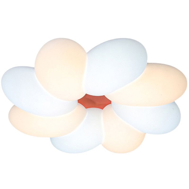 LED Modern Metal Flush Mount Flower Shape Ceiling Light with Acrylic Shade for Bedroom