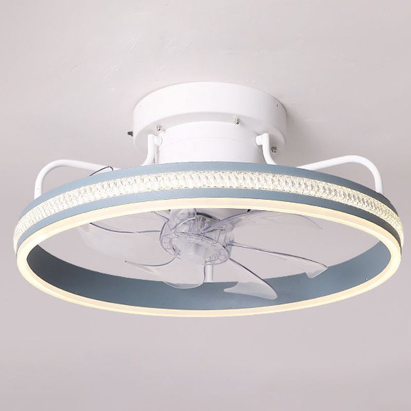 Modern Circle Ceiling Fan Lights Metal LED Ceiling Fan for Bedroom