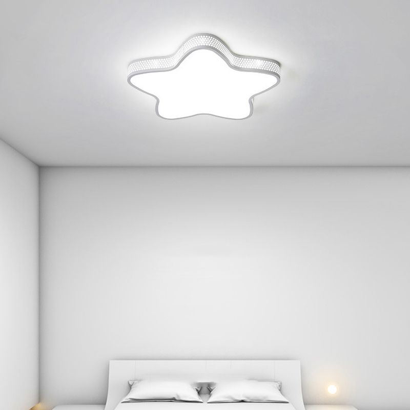 Contemporary LED Ceiling Light White Star Flush Mount Lighting for Foyer