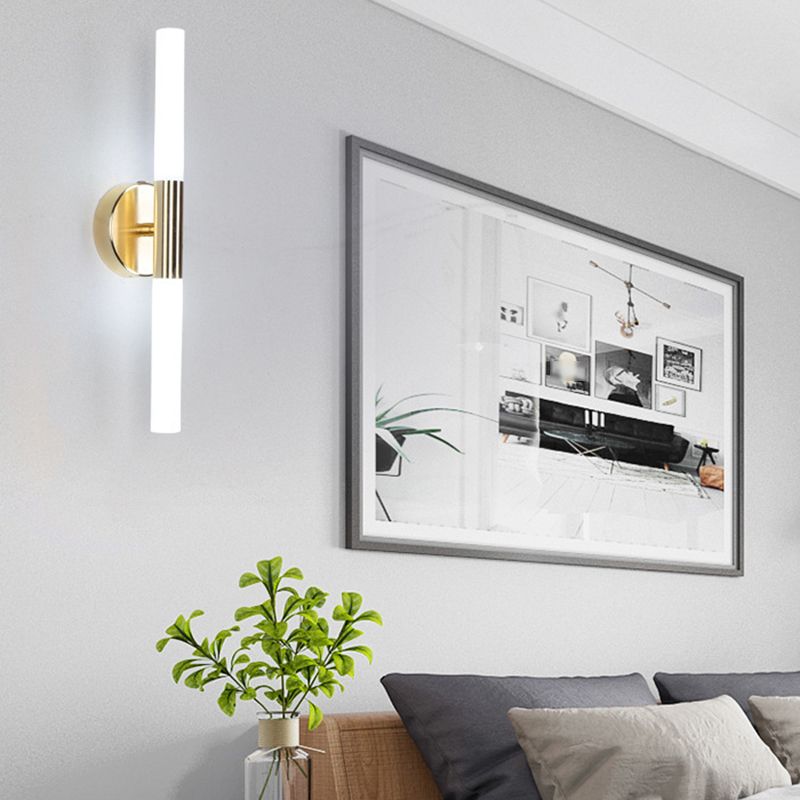 Modern Unique Shape Wall Mounted Light 2 Light Sconce Light Fixture in Gold for Washroom