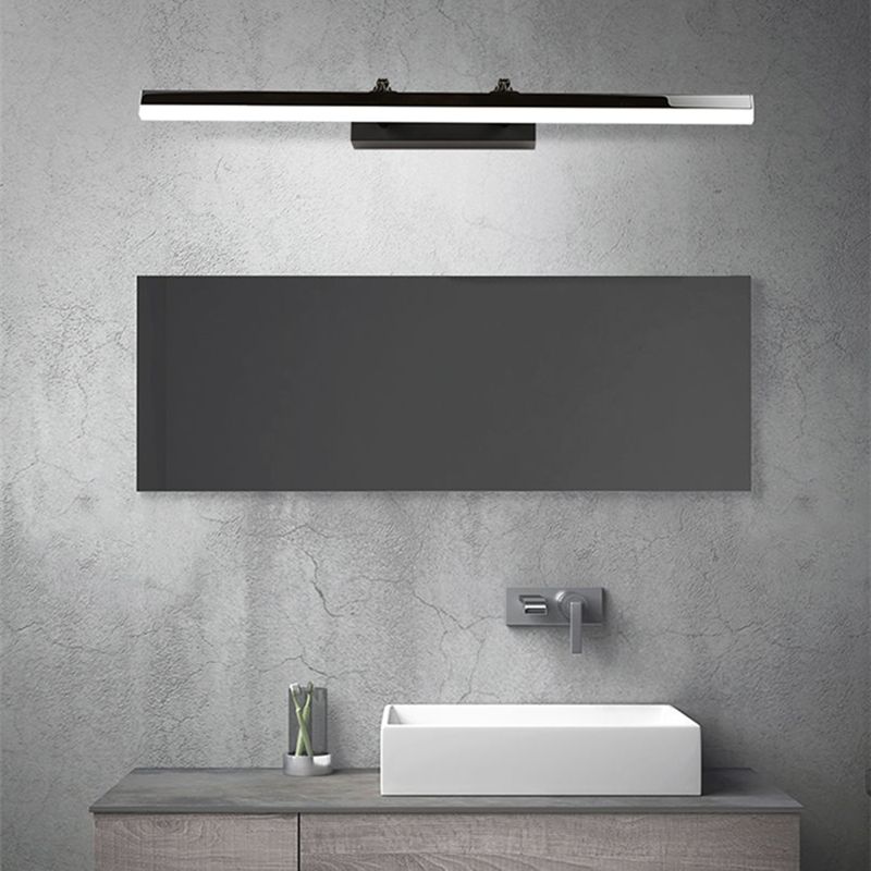 Linear Shape Metal Wall Sconce Modern Style 1 Light Mirror Swing Arm Wall Light Fixture