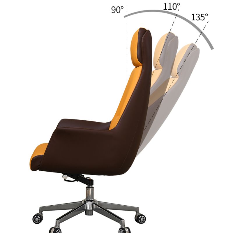 Modern Leather Executive Chair Adjustable Swivel Ergonomic Office Chair