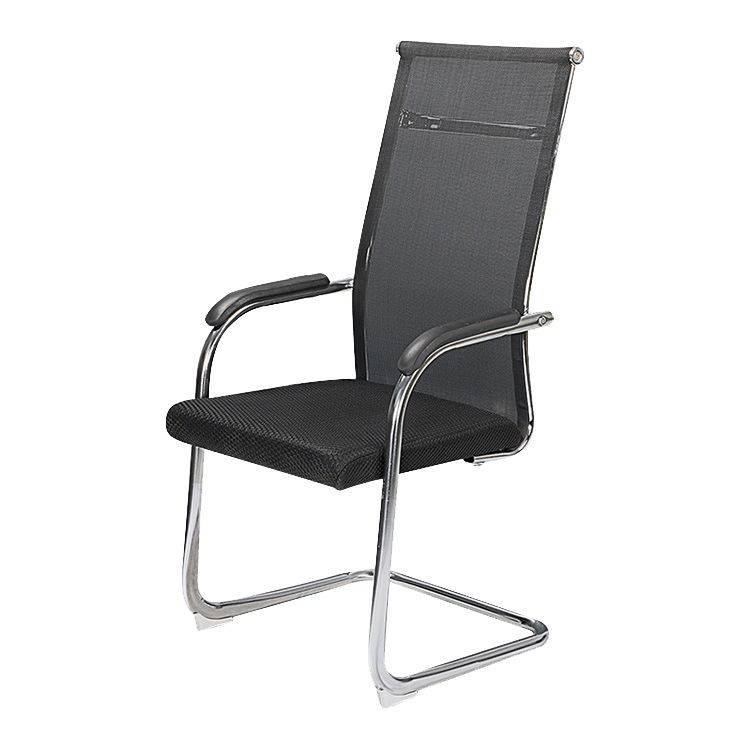 No Wheels Office Chair with Breathable AirGrid High Back Microfiber Chair