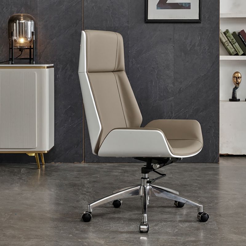 High Back Office Chair Rotatable Leather Desk Chair with Wheels