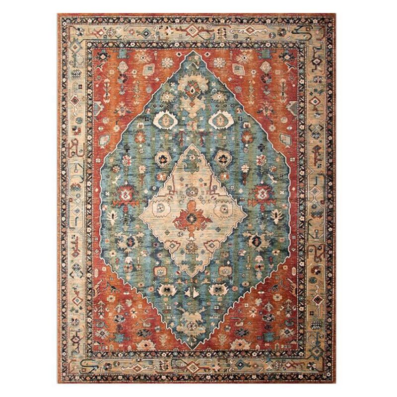 Moroccan Southwestern Print Rug Polyester Indoor Carpet Non-Slip Backing Area Rug for Living Room