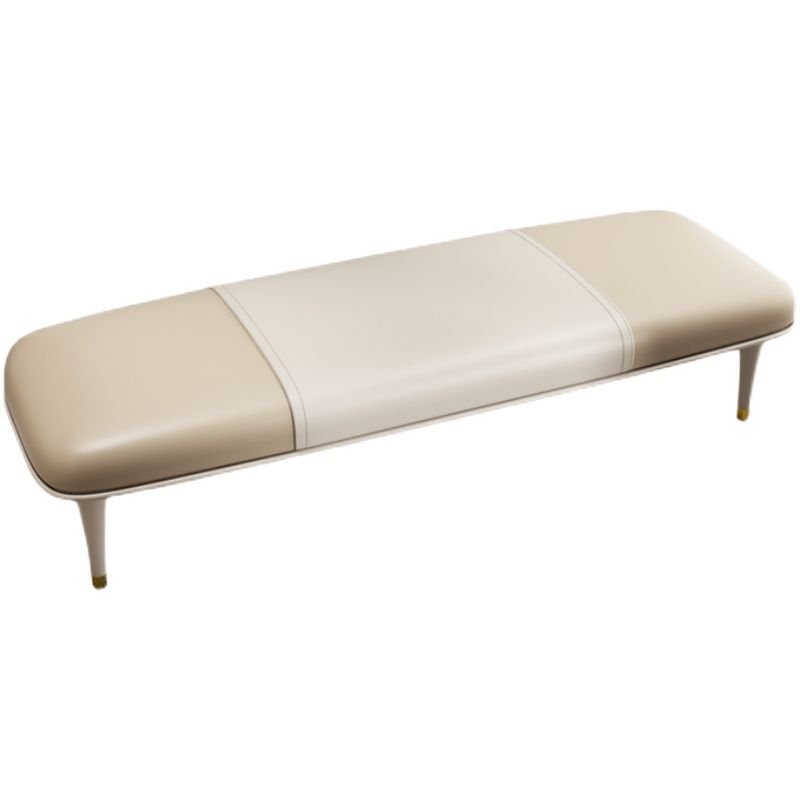 Modern Upholstered Bench, 17"H Bedroom Seating Bench with Solid Wood Legs