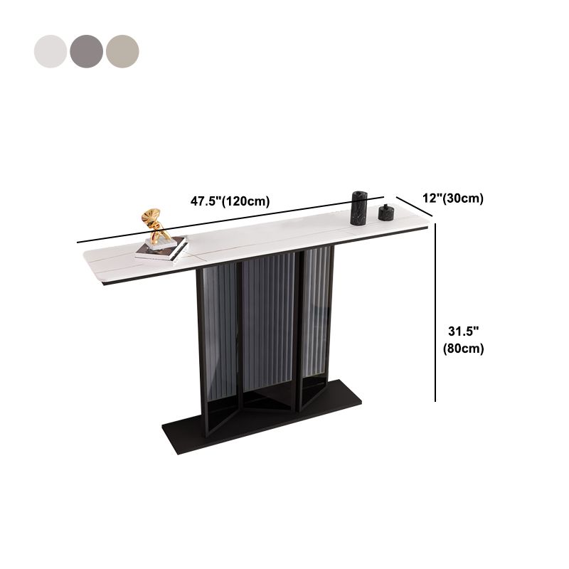 Modern Scratch Resistant Rectangle Table  11.81" W x 31.49" H Stone Table