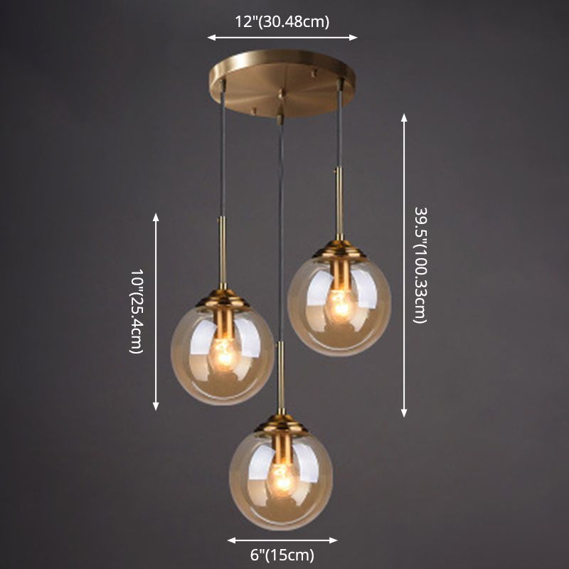3 luci Globe Ampiccante Luci a soffitto Ampieno Minimalist Multi Light Ciondolo per il ristorante