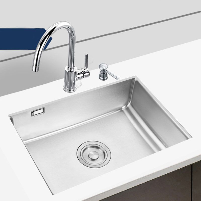 Modern Workstation Sink Stainless Faucet and Steel Basket Strainer Kitchen Sink