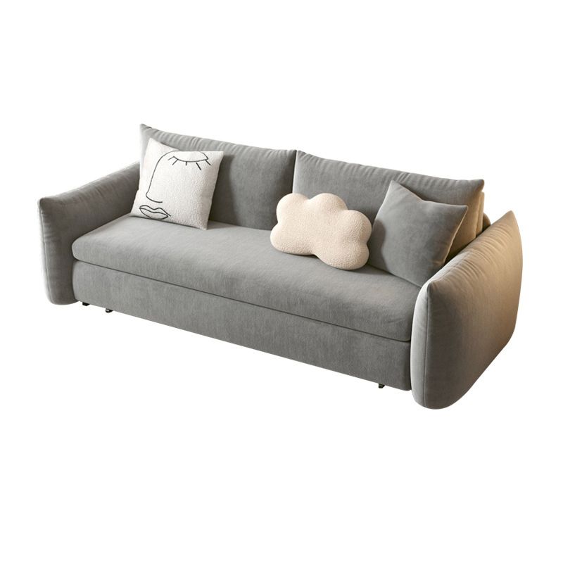 Scandinavian Pillow Back Sofa Bed with Square Arm for Apartment