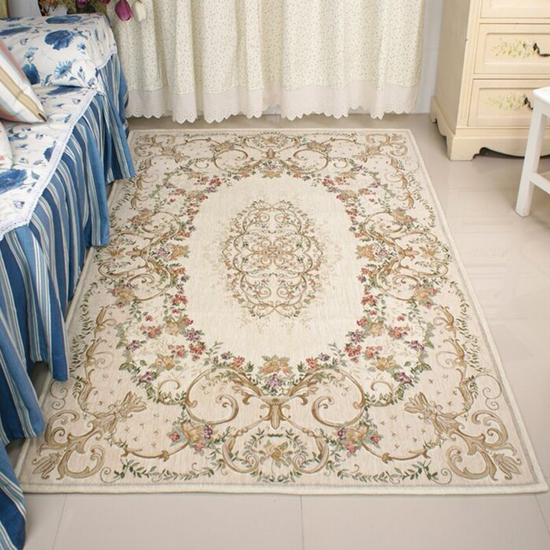 Mehrfachfarbener Blütenteppich Polyster Vintage Fläche Teppich Anti-Rutschtierfreundliche Easy Care Indoor Teppich für Dekoration