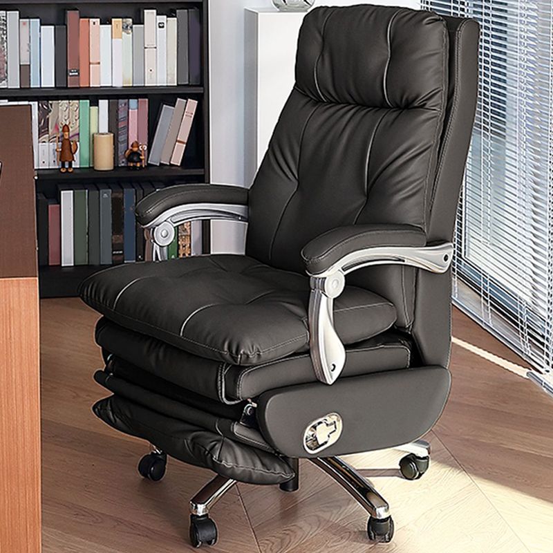 Removable Arms Office Chair Leather Tilt Mechanism No Distressing Ergonomic Desk Chair