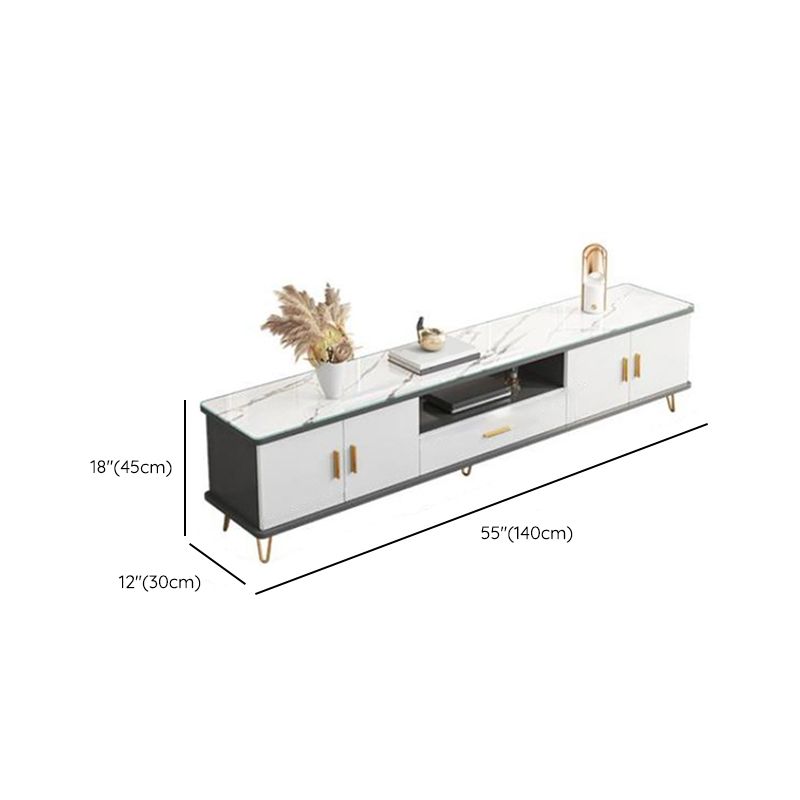 Glam TV Stand Console Open Storage Media Console for Living Room