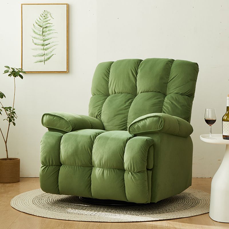 Contemporary Velvet Recliner Chair Solid Color Standard Recliner with Position Lock