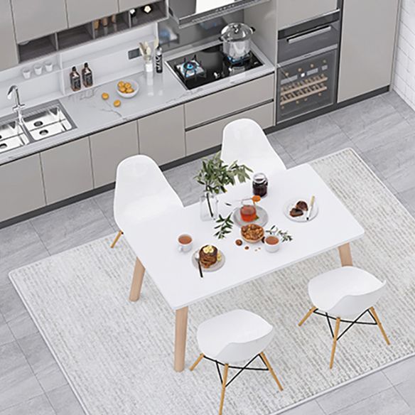 Set da pranzo standard a forma di rettangolo contemporaneo set da pranzo naturale MDF con 4 gambe