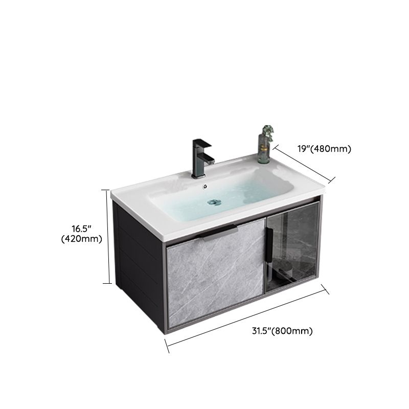 Metal Bathroom Sink Vanity Wall-Mounted Bathroom Vanity with Sink Included