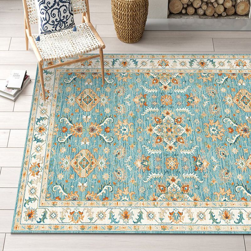 Mid-Century Tribal Pattern Rug Polyester Carpet Non-Slip Backing Area Carpet for Home Decoration