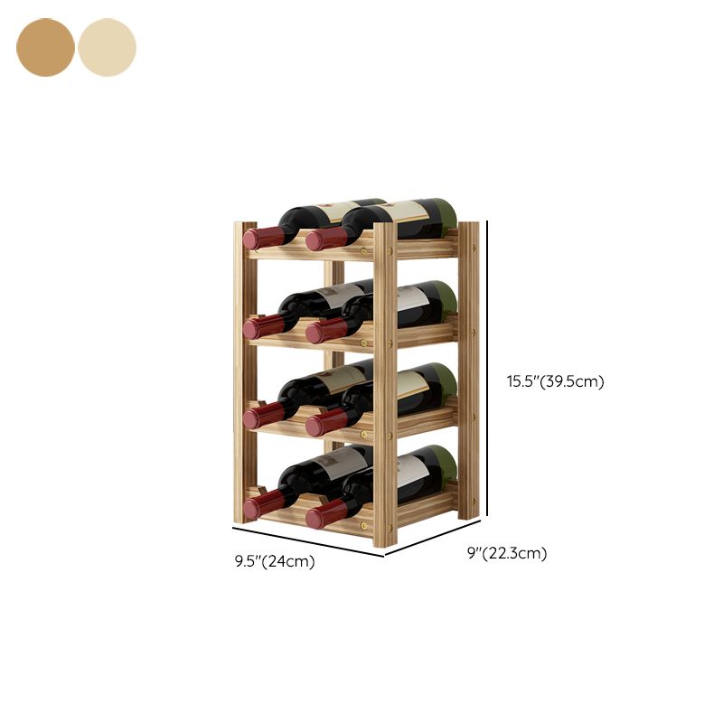 Modern Countertop Wine Bottle Holder Pine Bottle Wine Rack with Shelf