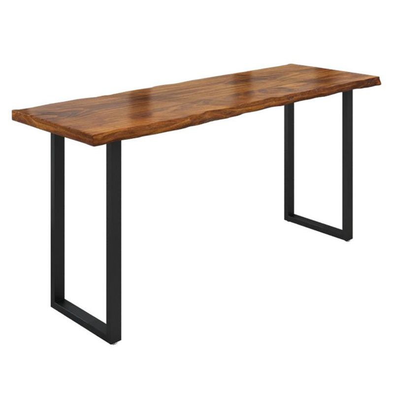 Restaurant Rectangle Wood Top Counter Table Industrial Style Bar Table