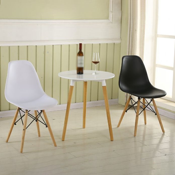 Wood Scandinavian Kitchen Dining Room Chair Solid Back Dining Side Chair