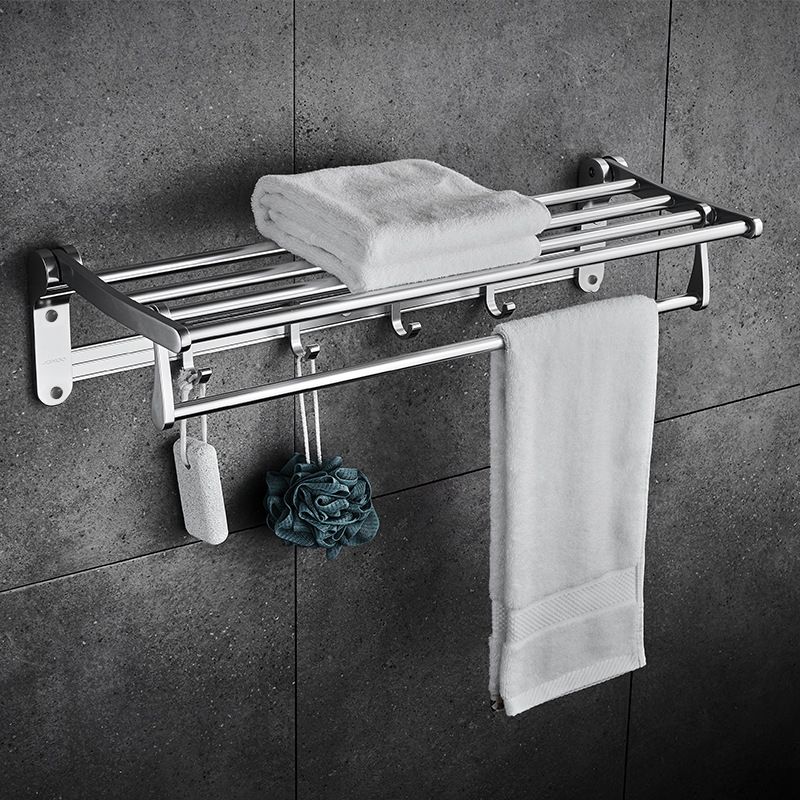 Contemporary Bathroom Accessory Set in Aluminum with Towel Bar/Bath Shelf