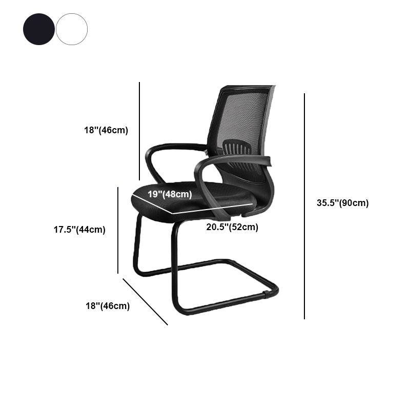 Contemporary Arm Chair Fixed Arms Lumbar Support Office Chair