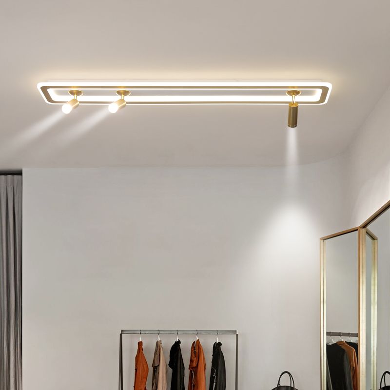 Aparte de techo semi rascillo de LED rectangular en soporte moderno de lavado acrílico de estilo acrílico con lámpara ajustable