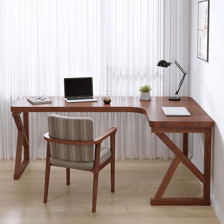 Contemporary Solid Wood Office Desk 29.53" Tall Writing Desk