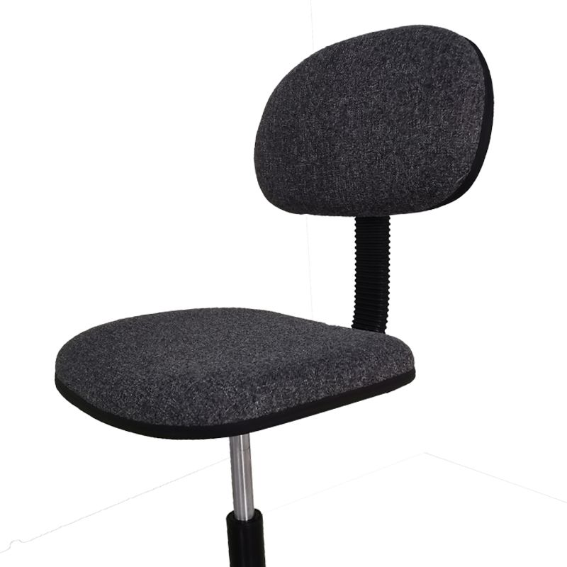 Black Armless Office Chair Lumbar Support Swivel Computer Chair