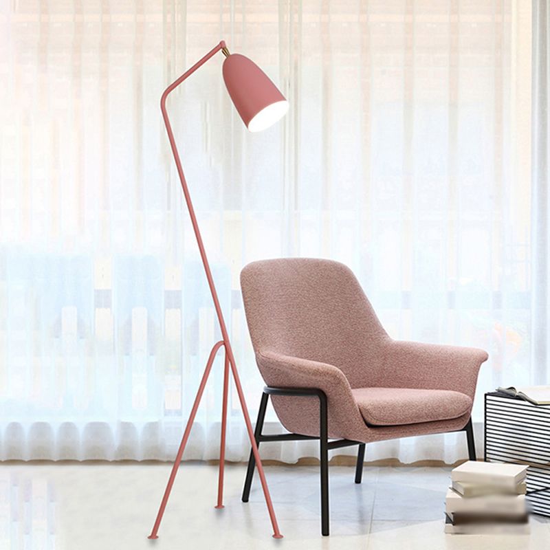 Modern Style Cone Shape Floor Lamp Metal 1 Light Adjustable Floor Lamp for Living Room