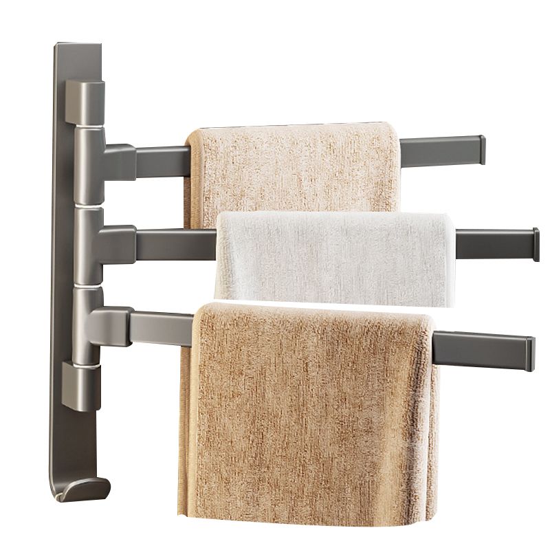 Contemporary Gray Bathroom Accessory Set  Aluminum Towel Bar