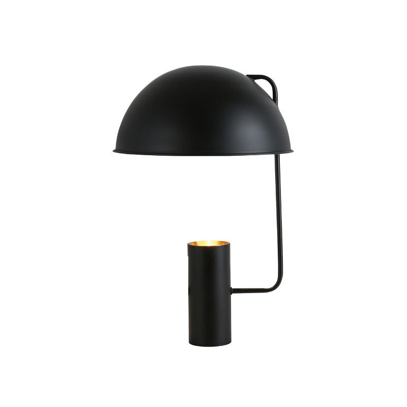 Hemisphere Nightstand Lamp Contemporary Metal 1 Bulb Reading Book Light in Black