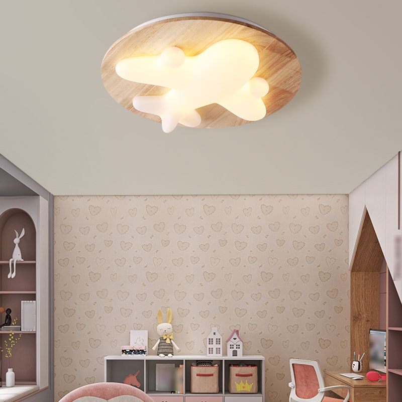 Close to Ceiling Lighting Simple Style LED Wooden Close to Ceiling Lamp