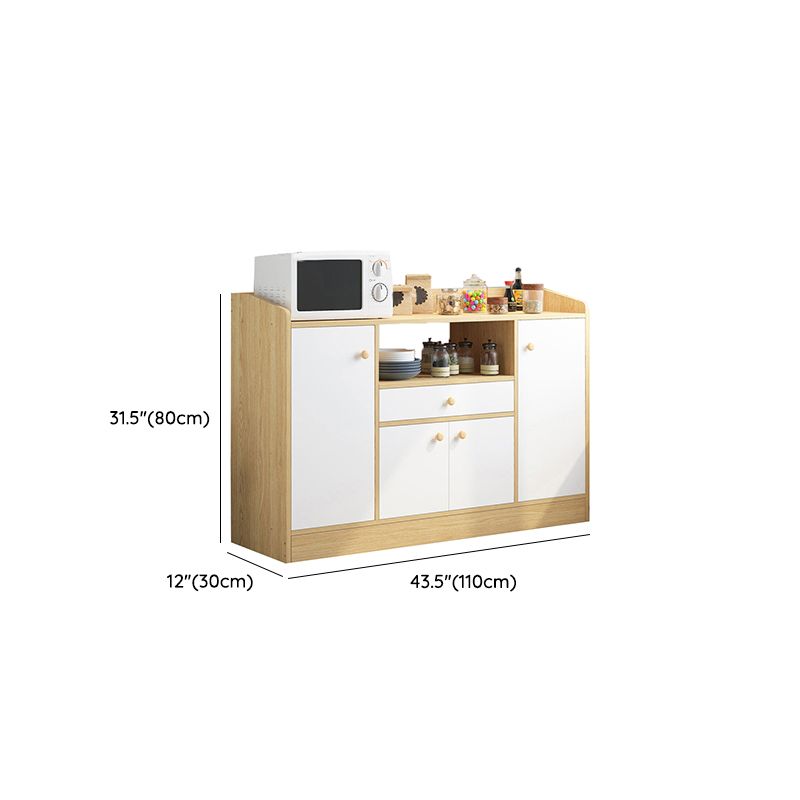 Modern Style Dining Server Engineered Wood Server with Open Storage