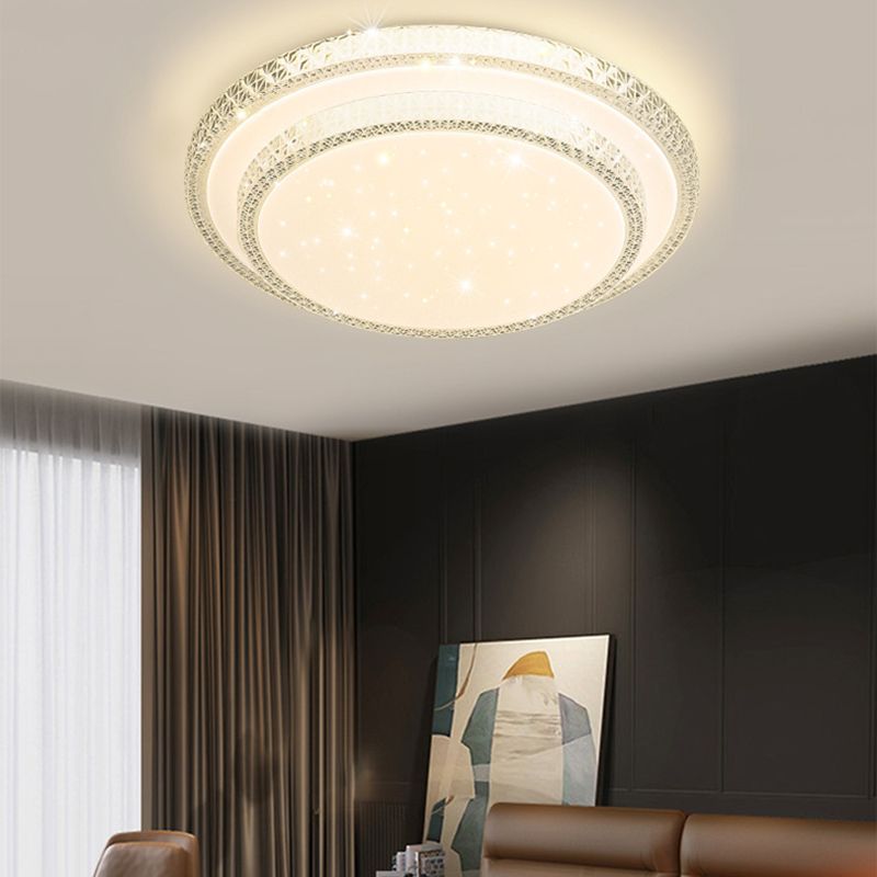 Modern Flush Light Acrylic Ceiling Lighting in White for Bedroom