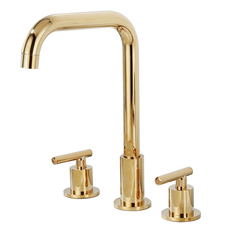 Modern 2-Handle Bathroom Sink Faucet 3 Hole Widespread Bathroom Faucet