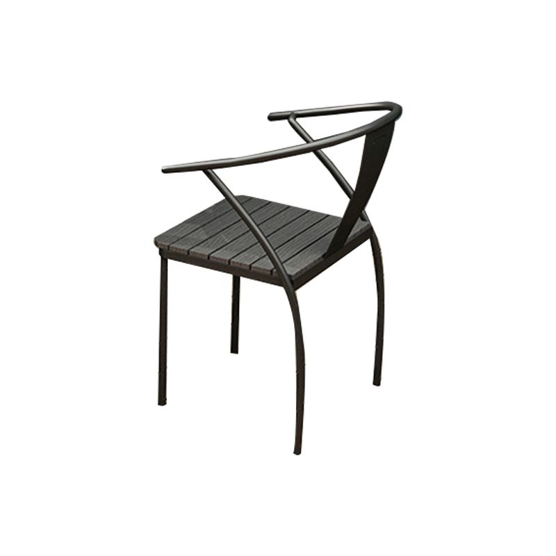 No Natural Variation Metal Armed Chairs Stacking Dining Armchair