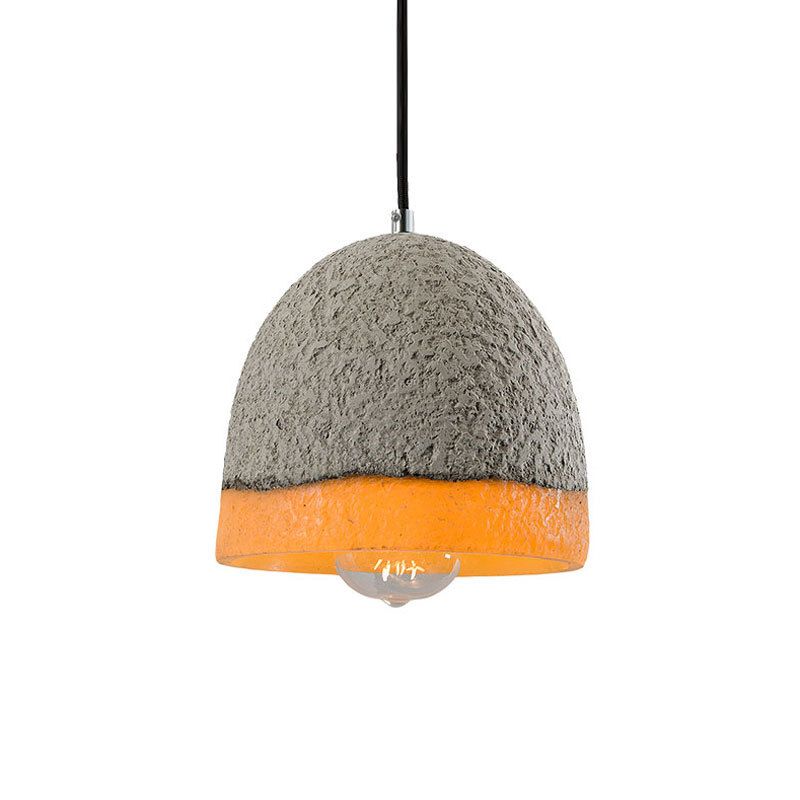 1 Head Cement Hanging Light Nordic Grey Dome/Cone/Barn Shaped Kitchen Bar Ceiling Pendant