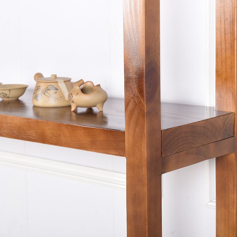 Solid Wood Console Table Wood Frame Accent Table with 1-shelf