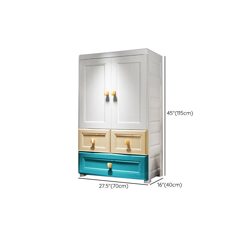 Modern Wardrobe Armoire Plastic Wardrobe Closet with Drawer and Door