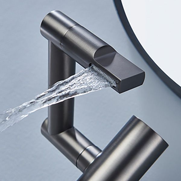 Contemporary Pull down Single Rotary Switch Kitchen Faucet Low Profile Faucet