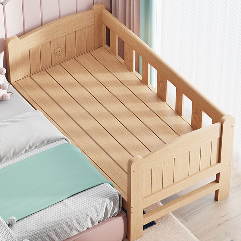 Contemporary Solid Wood Baby Crib with Guardrail Wood Crib in Natural