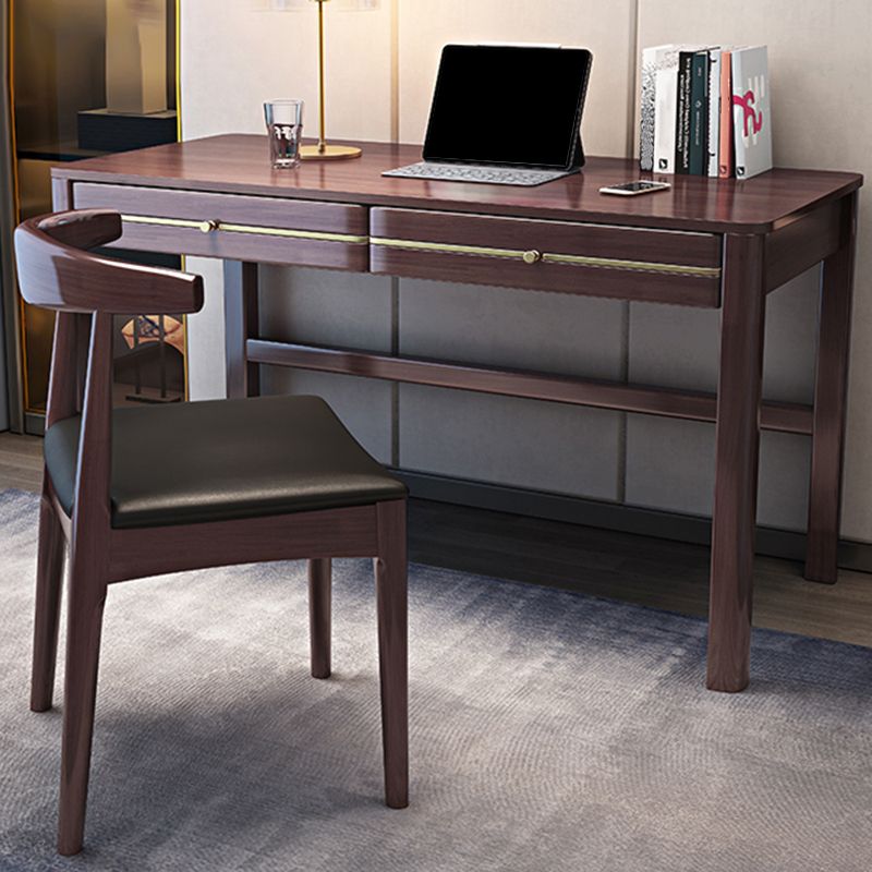 Solid Wood Glam Style Office Desk 29.5" H Home Rectangular Writing Desk