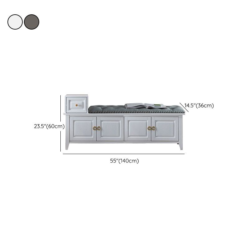 Solid Wood Entryway Bench Traditional Seating Bench with Upholstered