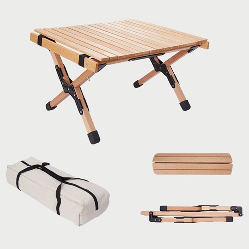 Contemporary Patio Table Rectangle Beech Foldable Camping Table