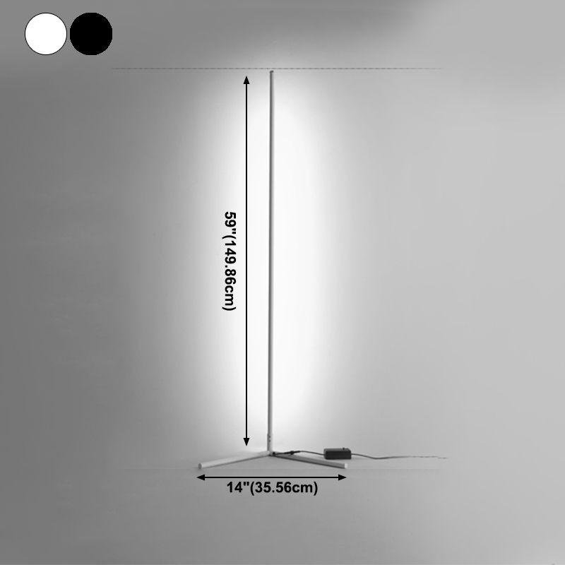 Modern Style Strip Shape Floor Lighting Metal 1 Light Floor Lamp for Bedroom