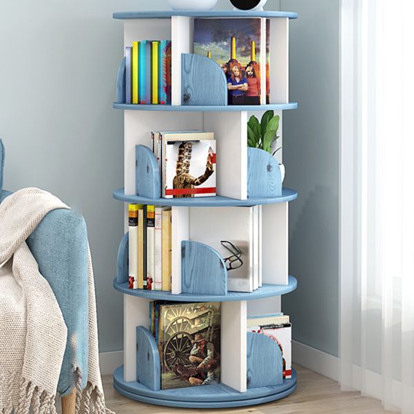 Modern Artificial Wood Bookcase Cylinder Bookshelf for Home Office