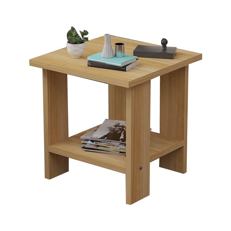 Contemporary Wooden Side Table One Shelf End Table With Four Legs